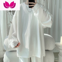 七斓轻熟风高级感白色长袖t恤男士潮牌ins春季oversize打底衫上衣大码