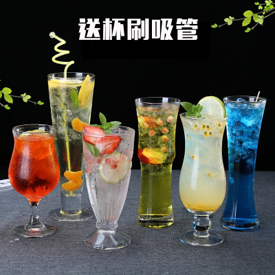 玻璃杯子果汁杯冷饮杯奶茶杯古达大饮料杯沙冰杯冰淇淋奶昔杯雪糕杯