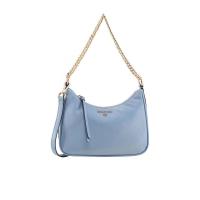 迈克·科尔斯(MICHAEL KORS)女士尼龙真皮拼接链条斜挎包金色logo