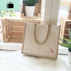 2019新款原创设计手作粗帆布购物袋复古文艺简约森系手提袋包包女NEW LAKE女手包