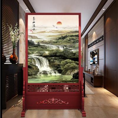 BONJEAN中式客厅屏风隔断墙实木公司办公室酒店单位进玄关座屏