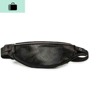 时尚男包休闲新款青年胸包 韩版皮质街头后背包小挎包运动小腰包NEW LAKE 黑色胸包男士手拿包 黑色胸包