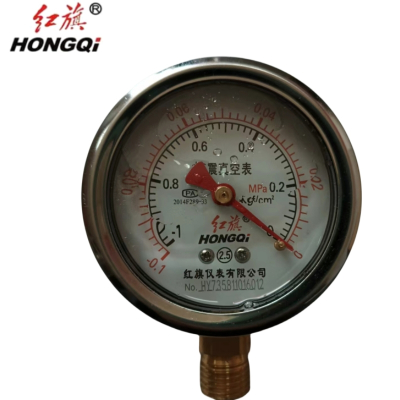 红旗 耐震负压表定制检测款YTN60(默认-0.1-0MPA 其他压力需备注)块