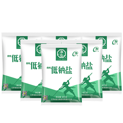 淮盐低钠食用盐400gx6袋加碘盐补碘盐含碘盐有碘盐家用盐细颗粒盐