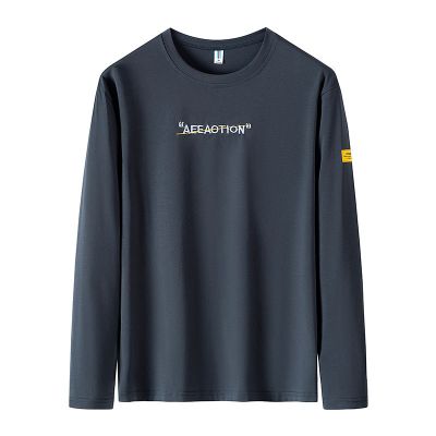 秋季薄款男士长袖t恤男刺绣潮流秋衣大码打底衫男体恤男梨桦嫣