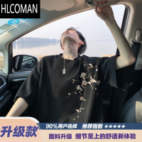 HLCOMAN新中式短袖T恤男士夏季薄款冰丝国风印花设计感休闲大码衣服