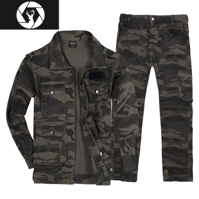 HongZun春秋迷彩弹力电焊工作服套装男士耐磨汽修劳保服工人工装定制工装制服