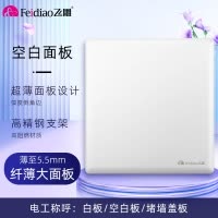 飞雕(FEIDIAO)超薄大板 开关插座格韵系列86型带开关插座面板墙壁电源插座 格韵优雅白空白面板