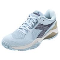 迪亚多纳(DIADORA)女士网球鞋专业缓震透气抗扭转蓝黑拼色克莱尔