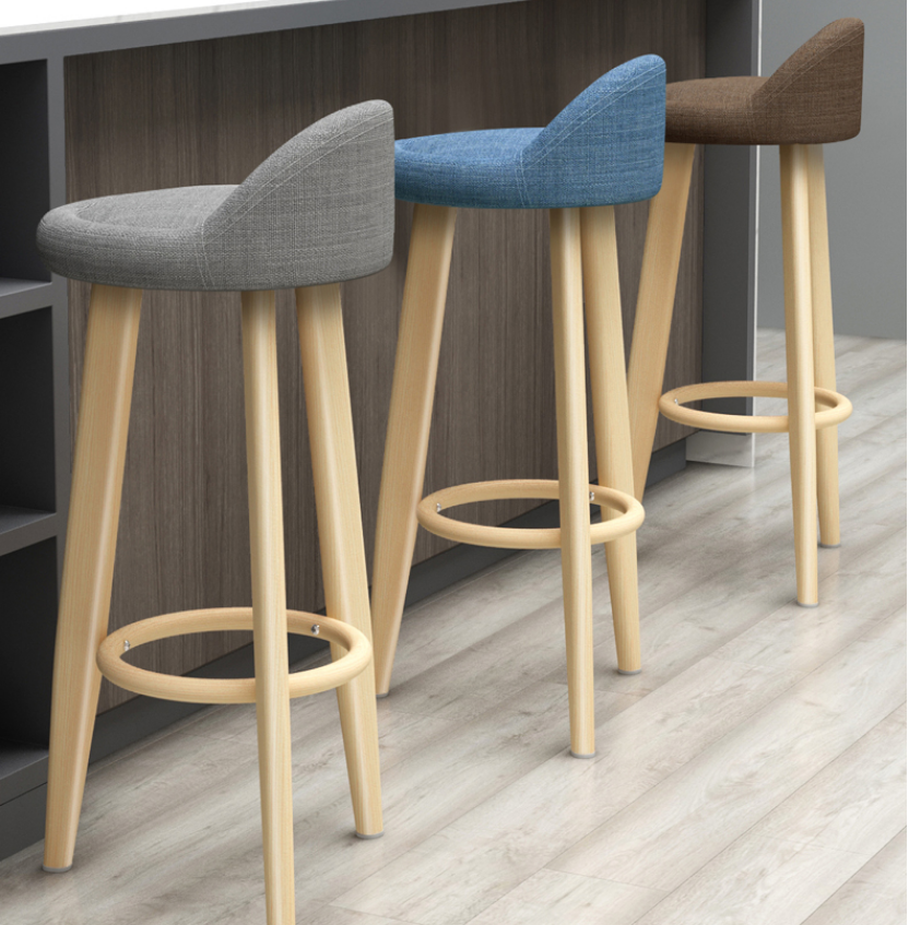 顶鸿吧台椅轻奢现代简约靠背凳子前台椅子酒吧北欧家用高脚凳吧椅吧凳