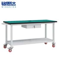 铭思达轻型防静电工作台双层140*60*75cm(带轮)张