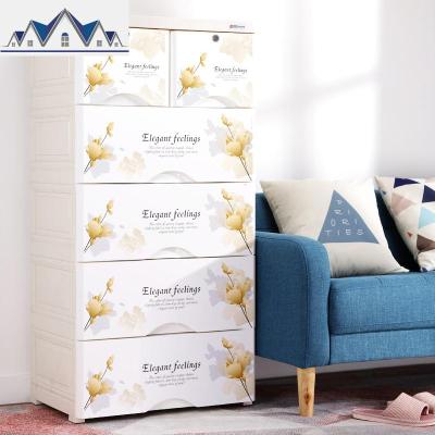 加厚58cm客厅收纳柜子塑料抽屉式多层省空间家用可移动储物收藏柜 三维工匠