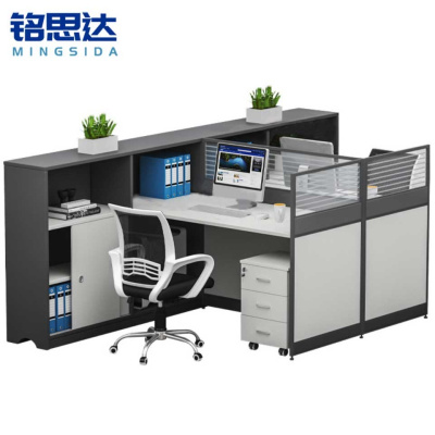 铭思达屏风工位1.72米对坐双人含柜椅套