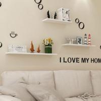 骁熊简约时尚纯色墙壁 书架墙上置物架一字隔板储物架墙面搁板壁挂客厅装饰层板糖果色现代创意一字形人造板置物架