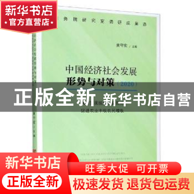 正版 中国经济社会发展形势与对策:2020. 确保实现脱贫攻坚目标