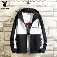花花公子新款秋季男士休闲帅气百搭连帽夹克潮流韩版常规上衣外套