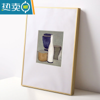 敬平简约创意装裱拼图画框挂墙铝合金相框定制大尺寸细窄边海报5075cm 亚光金 20寸挂式[可放40.5*50.8cm]