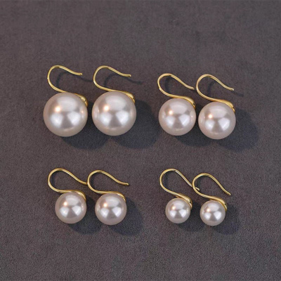 s925银针施家珍珠耳钉女高级感耳钩耳坠高跟鞋珍珠耳环2025新款潮送女朋友老婆情人节七夕生日礼物