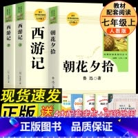 [七上人教版全7册]必读3册+选读5册 [正版]七年级上册必读 朝花夕拾鲁迅原著和西游记课外书老师完整版无删减初一人教版