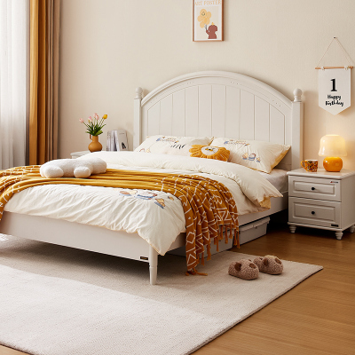 全友家居儿童床男孩田园风实木脚环保板材加厚排骨架加高稳固单床