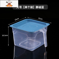 透明保鲜盒厨房抽屉式多功能食物收纳盒带提手冷藏盒 敬平 [单个装]大号-静谧蓝厨房收纳盒