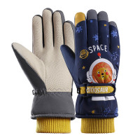 儿童保暖滑雪手套加厚防寒防泼水 儿童-黑色