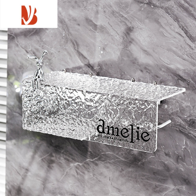 三维工匠亚克力卫生间纸巾盒抽纸盒免打孔厕纸盒放置卷纸盒置物架壁挂式 兔子石纹双用纸巾架[一边抽纸一边卷纸]