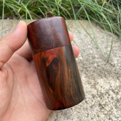 大红酸枝牙签盒缅甸花梨木牙签筒红木创意牙签罐实木牙签架 敬平 酸枝木圆柱牙签筒