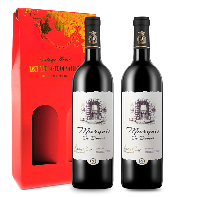 迪布瓦侯爵 干红葡萄酒750ml*2瓶 法国原瓶原装进口红酒礼盒