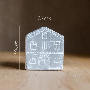 家柏饰(CORATED)红陶小房子花器花盆装饰摆件 花园庭院阳台清新种植 灰房子矮(底部有孔) 大