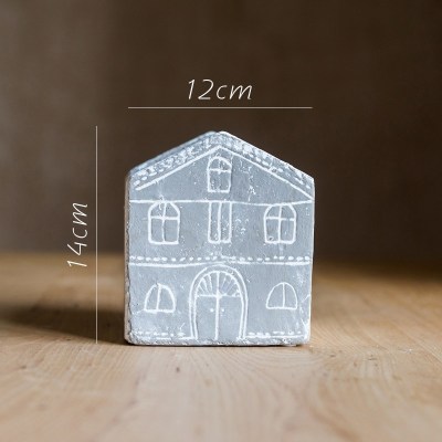 家柏饰(CORATED)红陶小房子花器花盆装饰摆件 花园庭院阳台清新种植 灰房子矮(底部有孔) 大