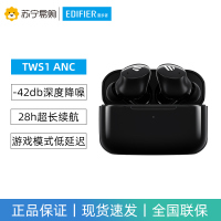 EDIFIER/漫步者TWS1 ANC主动降噪蓝牙耳机真无线入耳式深度降噪音乐游戏运动2023年新款 深空黑
