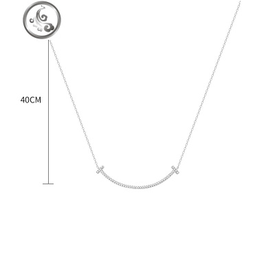 甜美气质少女s925纯银个性通勤微笑耳钉百搭笑脸项链耳环锁骨链女 JiMi