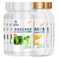 紫光金动力金奥力牌葛根苦瓜铬胶囊+蜂胶软胶囊各3瓶男女成人中老年人三价铬元素2型糖尿病人高血糖降血糖降糖增强免疫力保健品