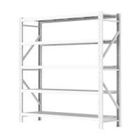 臻远ZY-X28仓储货架库房置物架重型货架灰白色五层主架2000*600*2000mm/300kg