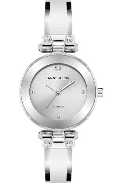 Anne Klein手表女秒针防水钻石装饰日本机芯石英圆形表盘34毫米