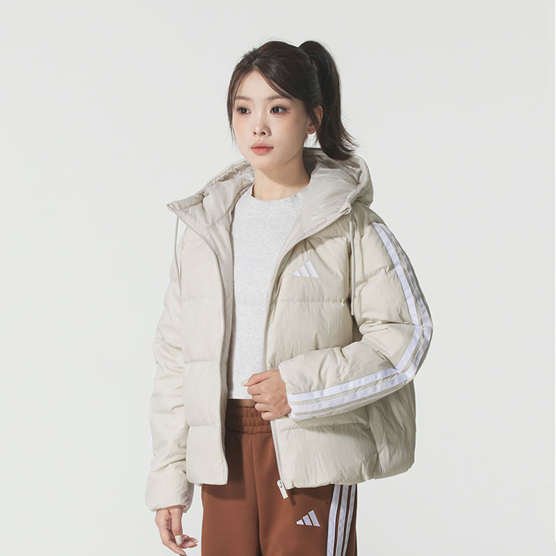 阿迪达斯 (adidas)羽绒服女装新款户外连帽日常简约运动休闲保暖短款外套KH3979 ZP