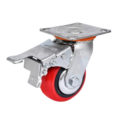 丰奋 万向轮 聚氨酯脚轮 2寸带刹车 个