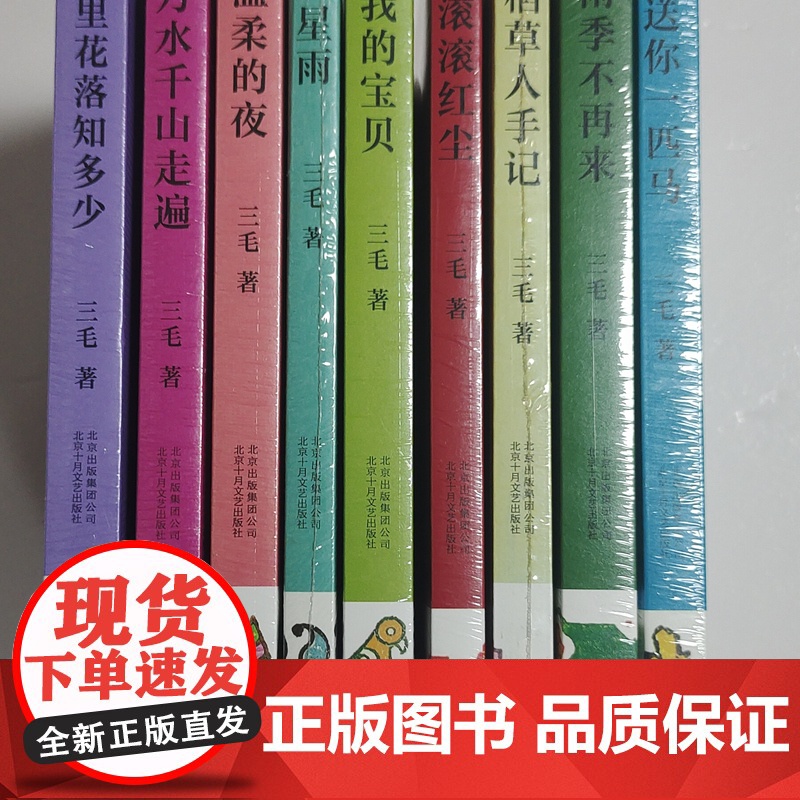 新经典 三毛全集九册:雨季不再来+稻草人手记+温柔的夜+梦里花落知多少+流星雨+送你一匹马等