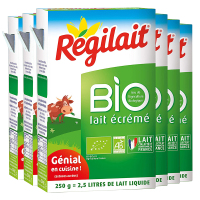 法国进口 瑞记Regilait Bio有机脱脂成人奶粉 儿童青少年补钙奶粉250g[6盒装]