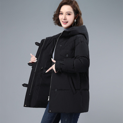 女装黑色长棉衣