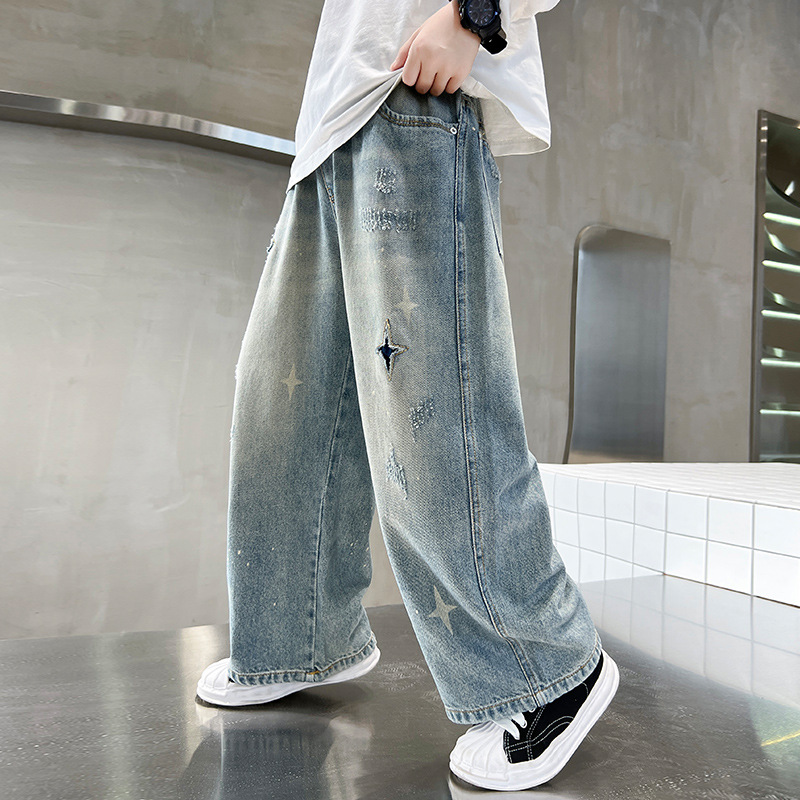 儿童装男童牛仔裤子春秋款2026新款长裤中大童男孩春装休闲春季潮