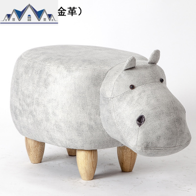 实木脚凳创意河马换鞋凳沙发凳设计师家具储物矮凳试鞋凳收纳脚凳 三维工匠收纳凳