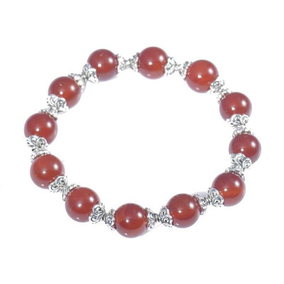 梦克拉 Mkela S925银镶红玛瑙手链 花团锦簇 手链 玛瑙 女士 送朋友