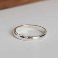 S925纯银简约经典时尚光面圆肚闭口银戒指尾戒素银指环支持刻字女送女朋友老婆情人节七夕生日礼物
