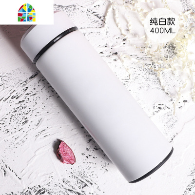 CICG个性潮流便携磨砂智能保温杯男士泡茶随手水杯304不锈钢杯子 FENGHOU 普通款+黑色礼盒+手提袋