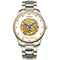 依波表(EBOHR) 大师系列龙纹镂空生日节日礼物男士机械表 龙福男表 51784419