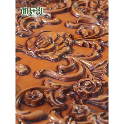 BONJEAN欧式实木餐桌椅组合家用餐厅长方形饭桌大户型花餐桌美式家具