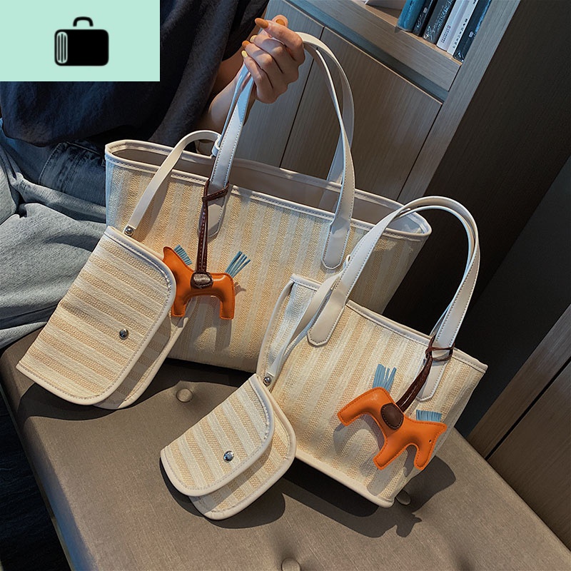 包包女包大容量2020新款潮韩版手提帆布子母包时尚百搭休闲单肩包NEW LAKE女士单肩包