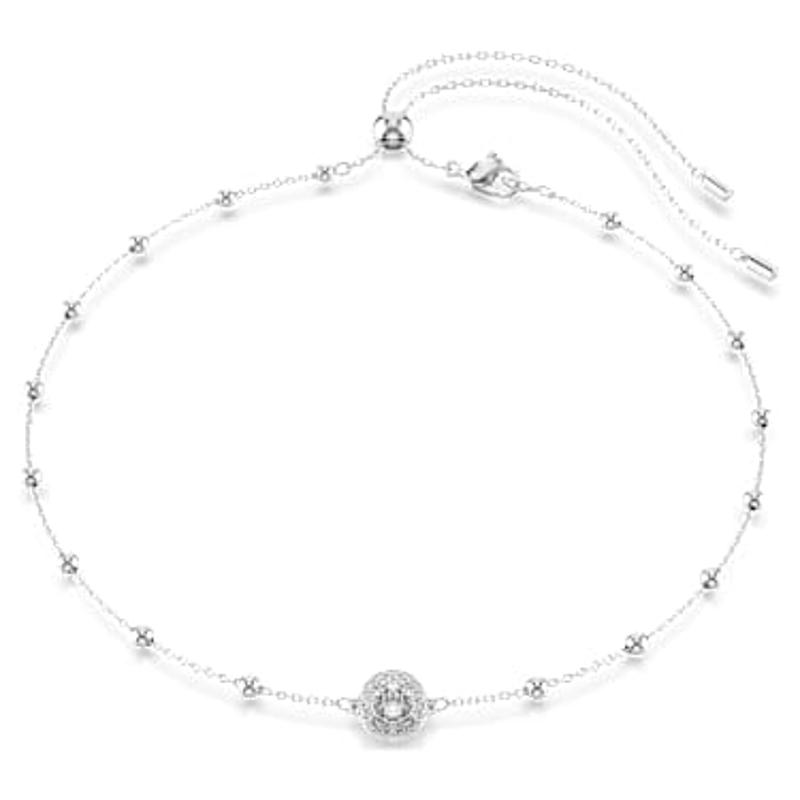 Swarovski可调节滑动链项链多面闪耀设计优雅女式饰品